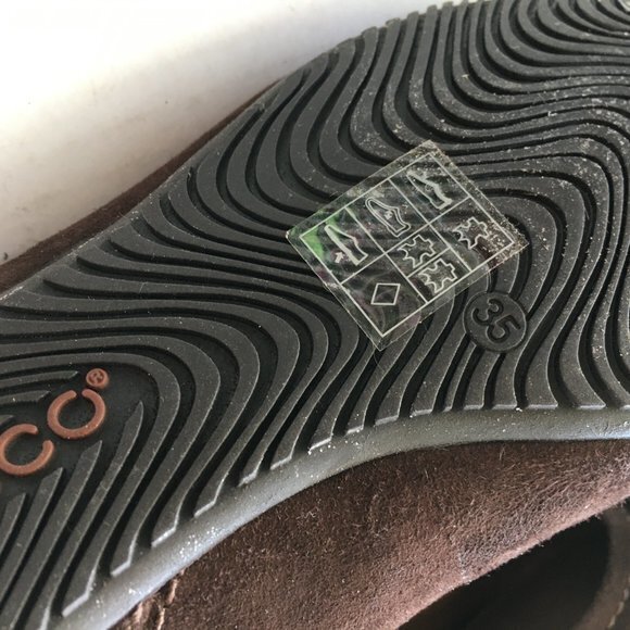 - ECCO Ballet Flats Button 1" Heel Slip On Shoes 35 - Picture 7 of 8